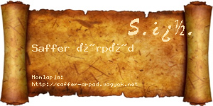 Saffer Árpád névjegykártya